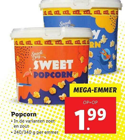 Snack day popcorn aanbieding bij Lidl