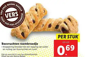 Lidl Bosvruchten roombroodje aanbieding