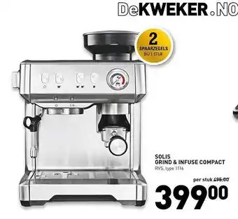 De Kweker Solis Grind & Infuse Compact aanbieding