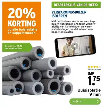 GAMMA Buisisolatie 9 mm aanbieding