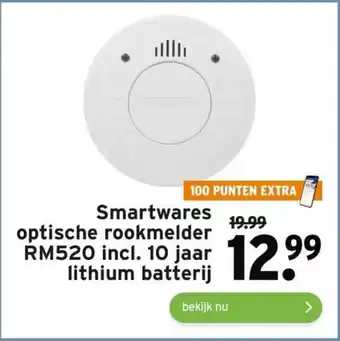 GAMMA Smartwares optische rookmelder RM520 incl. 10 jaar lithium batterij aanbieding