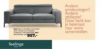 Eijerkamp Bank Avalon 3-Zits 213x103x83-103(h) aanbieding