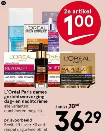 Etos L'Oreal Paris dames gezichtsverzorging dag-en nachtcreme aanbieding