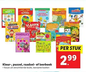 Lidl Kleur-, Puzzel, Raadsel- Of Leerboek aanbieding