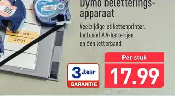 ALDI Dymo beletteringsapparaat 3 jaar aanbieding