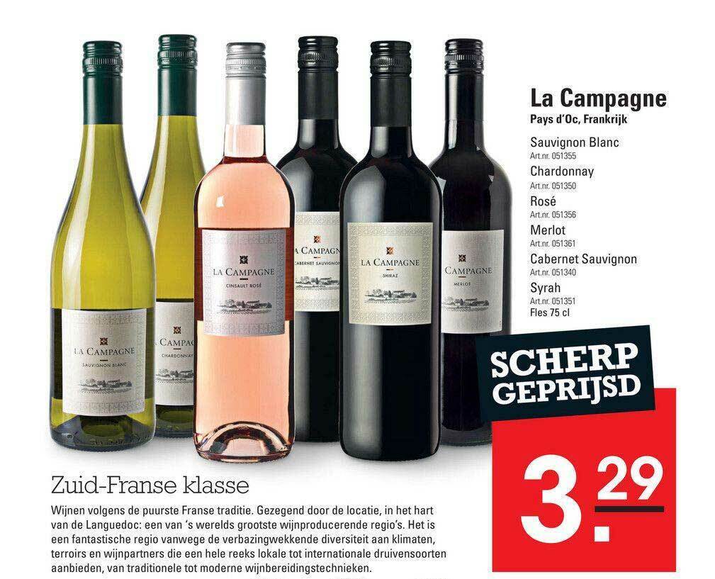 La Campagne Sauvignon Blanc, Chardonnay, Rosé, Merlot,