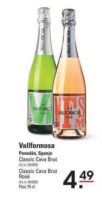 Sligro Vallformosa Classic Cava Brut Of Classic Cava Brut Rosé Penedès, Spanje aanbieding