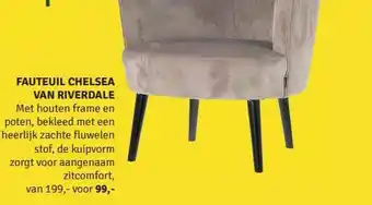 Nijhof Fauteuil Chelsea Van Riverdale aanbieding