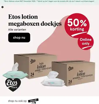 Etos lotion megaboxen doekjes aanbieding