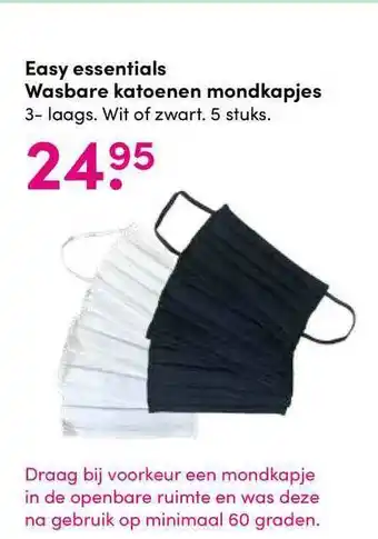 DA Easy Essentials Wasbare Katoenen Mondkapjes aanbieding