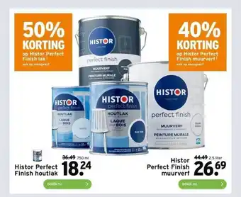 GAMMA Histor perfect finish houtlak of histor perfect finish muurverf 40% - 50% korting aanbieding