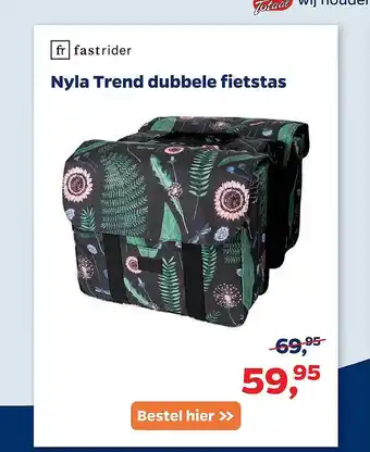 Bike Totaal Fastrider nyla trend dubbele fietstas aanbieding