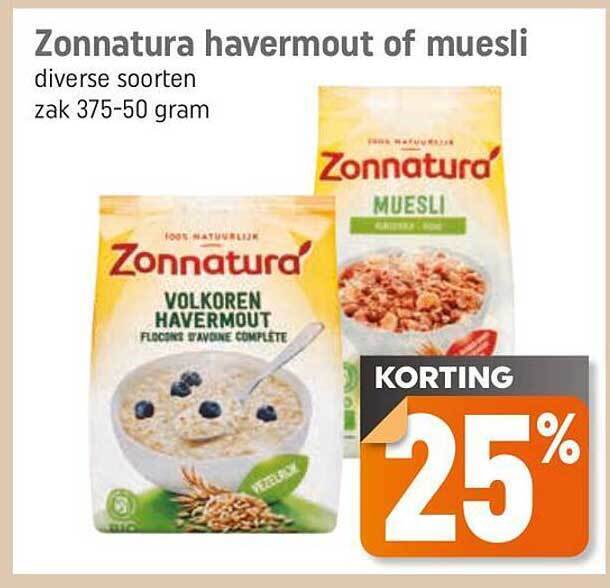 Zonnatura havermout of muesli aanbieding bij Dagwinkel