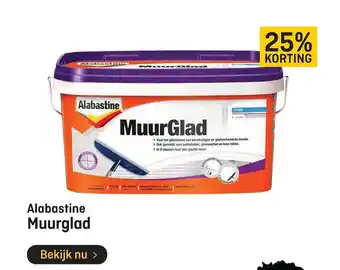 Hubo Alabastine muurglad 25% korting aanbieding
