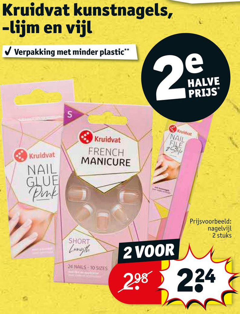 Kruidvat kunstnagels, lijm en vijl aanbieding bij Kruidvat