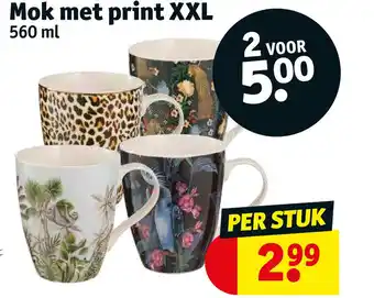 Kruidvat Mok met print xxl 560 ml aanbieding