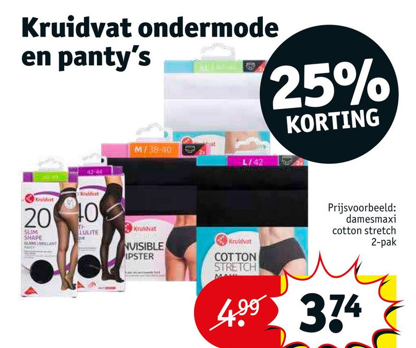 Kruidvat ondermode en panty's aanbieding bij Kruidvat