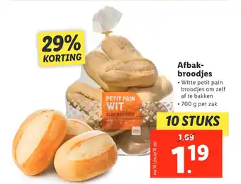 Lidl Afbak- broodjes aanbieding