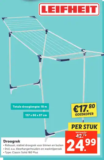 Lidl Droogrek aanbieding
