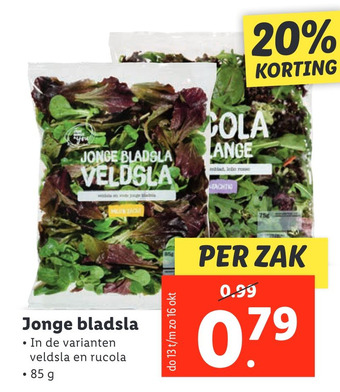 Lidl Jonge bladsla aanbieding