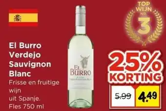 Vomar Voordeelmarkt El burro verdejo sauvignon blanc aanbieding