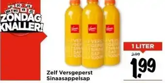 Vomar Voordeelmarkt Zelf versgeperst sinaasappelsap aanbieding