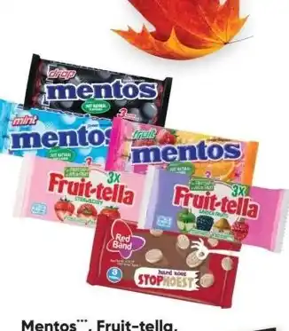 Big Bazar Mentos, Fruit-tella, Stophoest of King pepermunt 112-132 gram aanbieding