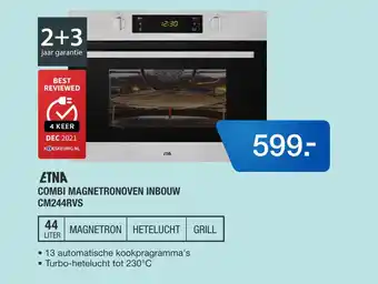 Electroworld Etna combi magnetronoven inbouw cm244rvs aanbieding