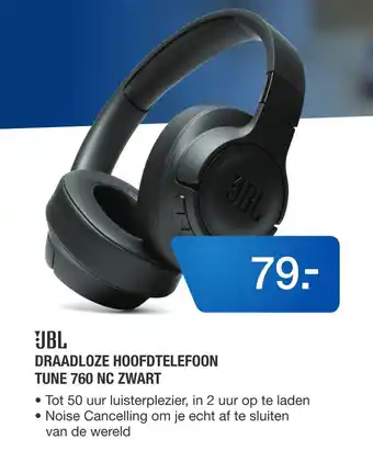 Electroworld Jbl draadloze hoofdtelefoon tune 760 nc zwart aanbieding