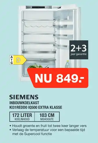 Electroworld Siemens inbouwkoelkast ki31 reddo iq500 extra klasse aanbieding