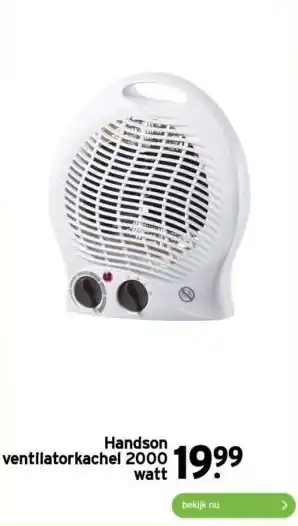 GAMMA Handson ventilatorkachel 2000 watt aanbieding