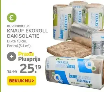 Praxis Knauf ekoroll dakisolatie aanbieding