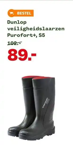 Welkoop Dunlop veiligheidslaarzen purofort+, s5 aanbieding