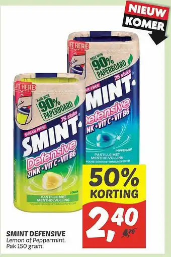 Dekamarkt Smint defensive 50% korting aanbieding