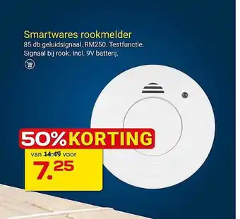 Kluswijs Smartwares rookmelder 50% korting aanbieding