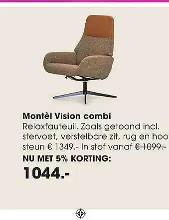 Montel Montèl vision combi relaxfauteuil aanbieding