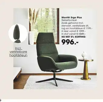 Montel Montèl ergo plus relaxfauteuil aanbieding