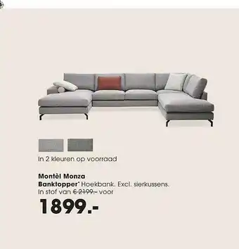 Montel Montèl monza banktopper hoekbank aanbieding