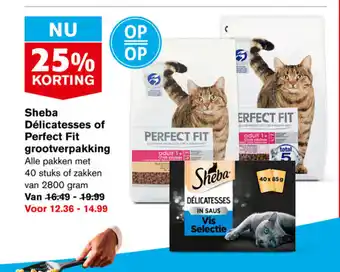 Hoogvliet Sheba Delicatesses of Perfect Fit grootverpakking aanbieding