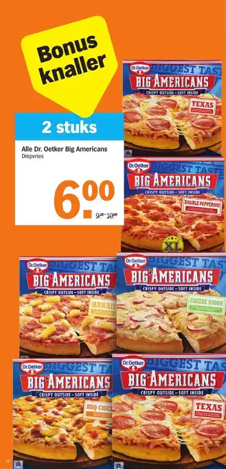 Albert Heijn Alle Dr. Oetker Big Americans 2 stuks aanbieding