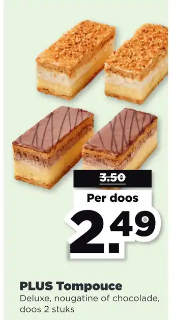 PLUS Plus tompouce deluxe, nougatine of chocolade aanbieding