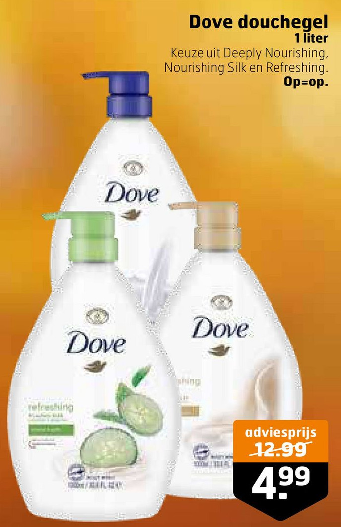 Dove douchegel aanbieding bij Trekpleister
