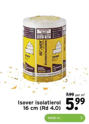 GAMMA Isover isolatierol 16 cm (Rd 4.0) aanbieding