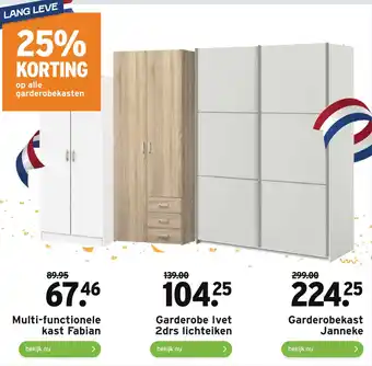 GAMMA 25% korting op alle garderobekasten aanbieding