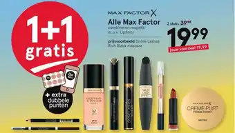 Etos Alle Max Factor Make-Up 1+1 Gratis aanbieding