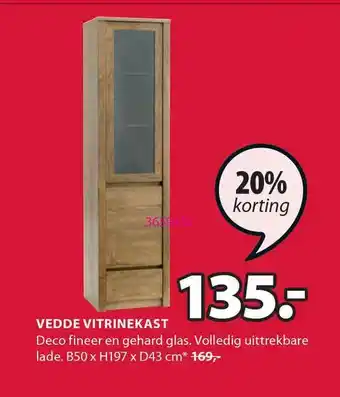 Jysk Vedde Vitrinekast B50 X H197 X D43 Cm 20% Korting aanbieding