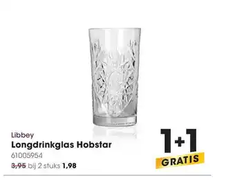 HANOS Libbey Longdrinkglas Hobstar 1+1 Gratis aanbieding