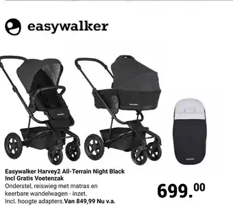 Van Asten BabySuperstore Easywalker Harvey2 All-Terrain Night Black Incl Gratis Voetenzak aanbieding