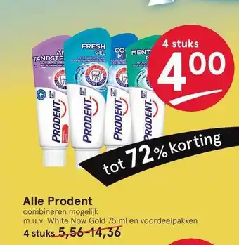 Etos Alle Prodent Tandpasta Tot 72% Korting aanbieding