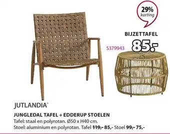 Jysk Jutlandia Jungledal Tafel + Edderup Stoelen 29% Korting aanbieding